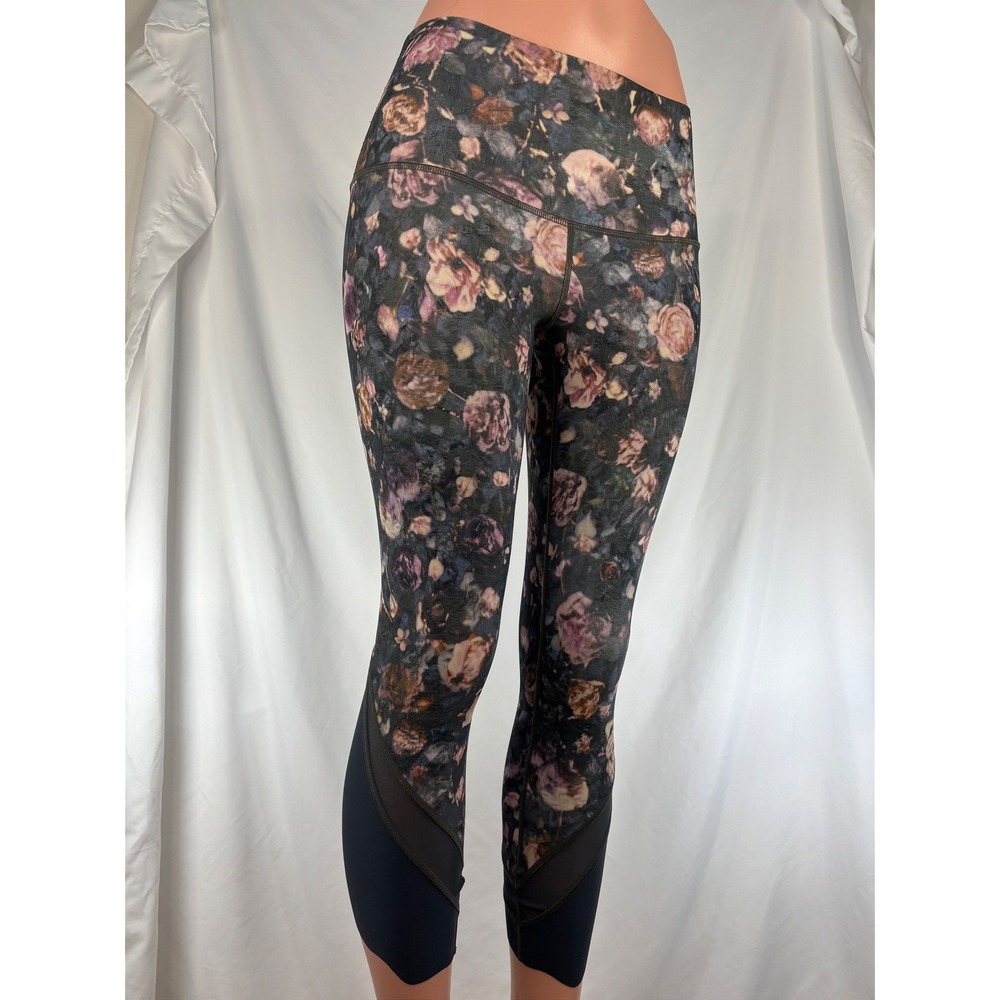 Lululemon Wunder Under Crop II Scallop 24" Frosted Rose Multi/Melanite Print s 8